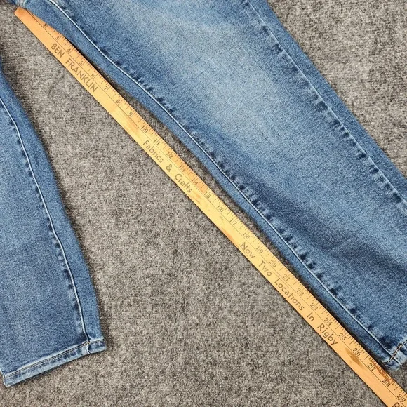 Judy Blue‎ Jeans Womens 9 29 Medium Wash Straight Plaid Patch Denim - Picture 7 of 9